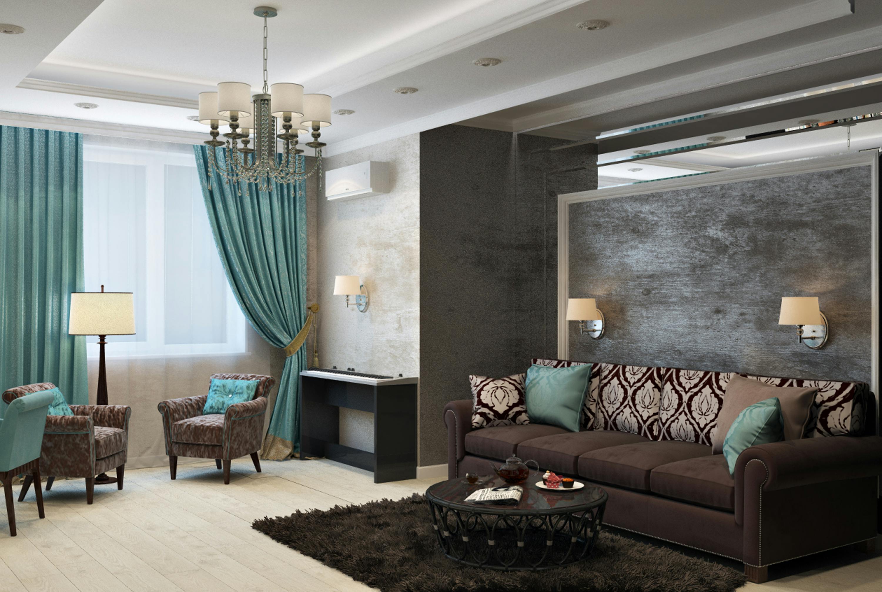 Image of a modern residential living room design
